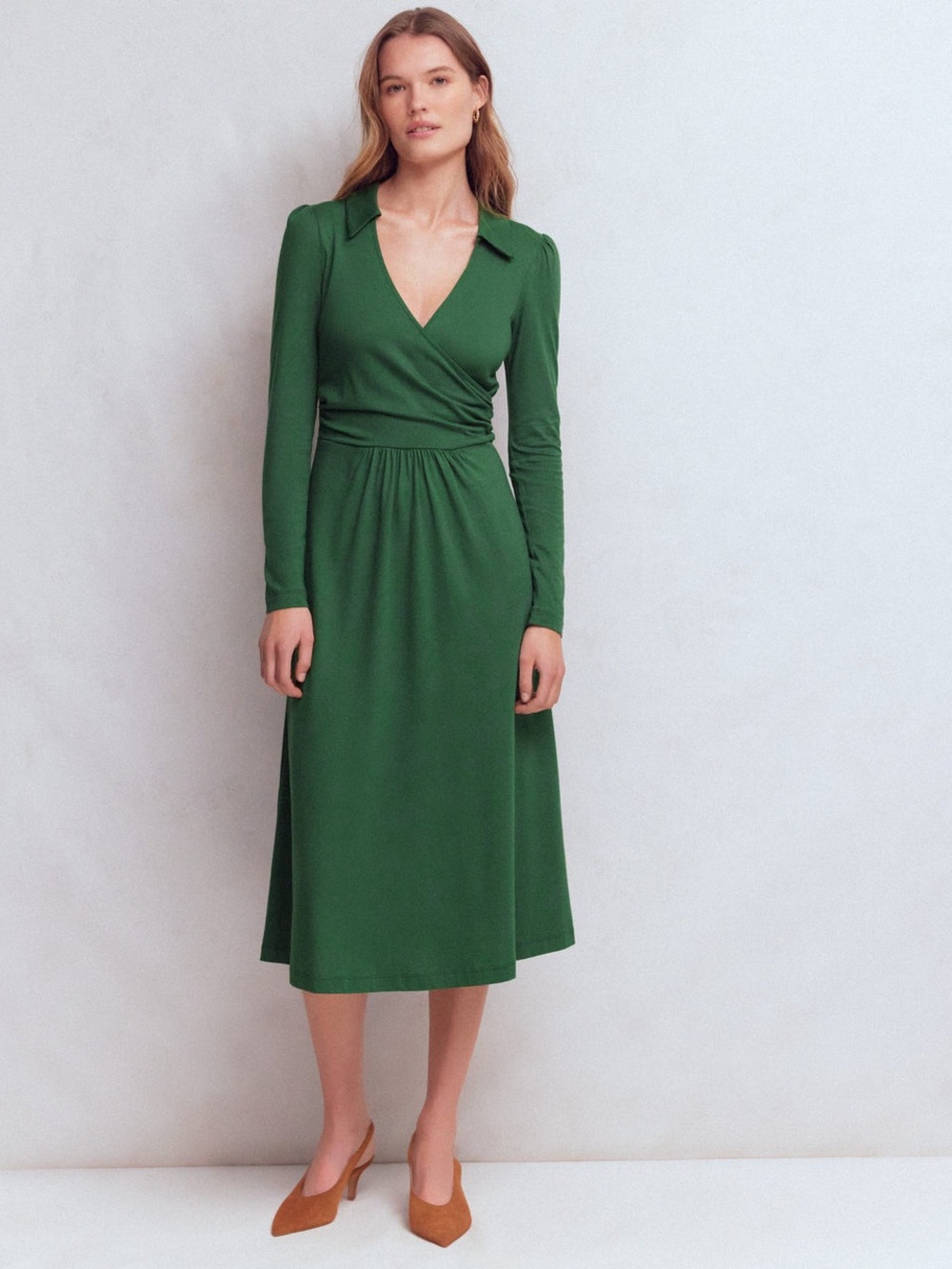 NWT Boden Carla Jersey Wrap Dress in Hunter Green size 10